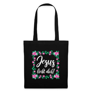 Jesus Liebt Dich - Stoffbeutel - Schwarz - Vorne