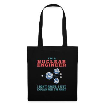 Meilleur T-shirt d'ingénieur nucléaire, citation drôle - Sac en tissu - noir - Devant
