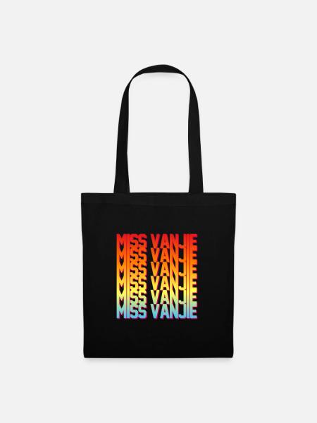 Fräulein Vanjie! Meme Regenbogenfarbe Text - Stoffbeutel - Schwarz