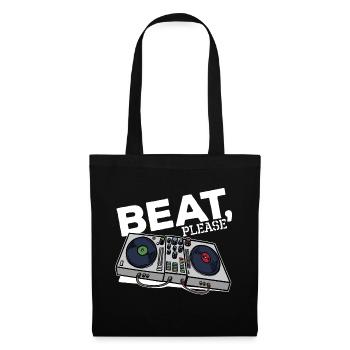 Beatbox Turntable MC DJ Deejay Scratchen Hip Hop - Stoffbeutel - Schwarz - Vorne