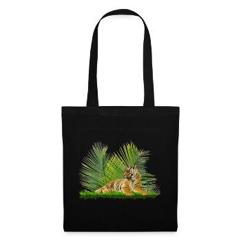 tigre - Sac en tissu - noir - Devant