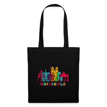 Brussels City Skyline Belgium Landmark - Tote Bag - black - Front