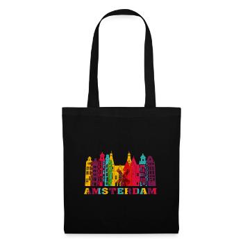 Amsterdam City Skyline Pays-Bas Landmark - Sac en tissu - noir - Devant