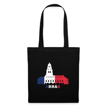 Arras City Skyline Frankreich Landmark Map - Stoffbeutel - Schwarz - Vorne