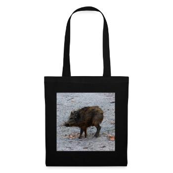 Wildschwein Jäger Förster jagen Wald Geschenk - Stoffbeutel - Schwarz - Vorne
