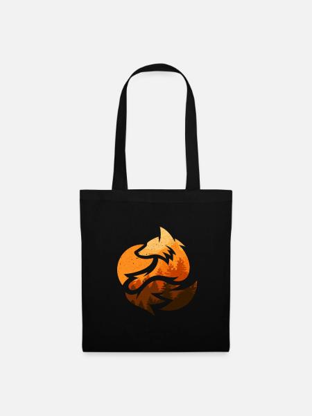 Fuchs Tierdesign Geschenke - Stoffbeutel - Schwarz