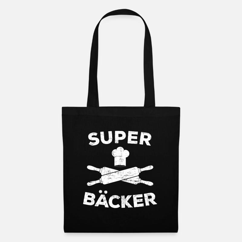 Bäcker Bäckerei Backwaren backen Mütze Geschenk - Stoffbeutel - Schwarz