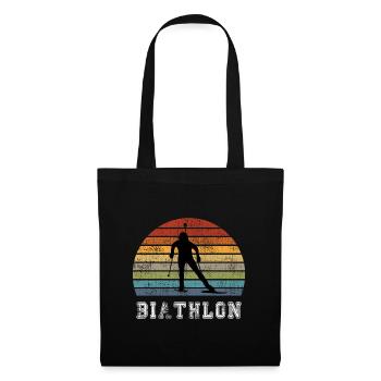 Design vintage biathlon / idée cadeau - Sac en tissu - noir - Devant