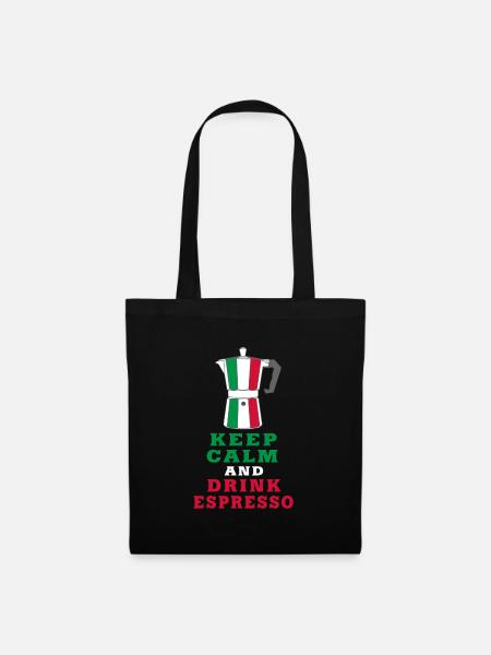 Keep Calm and Drink Espresso Design / Geschenkidee - Stoffbeutel - Schwarz