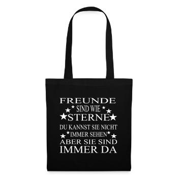 Freunde sind wie Sterne - Stoffbeutel - Schwarz - Vorne