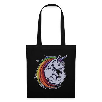 Formation musculaire motivation licorne gym - Sac en tissu - noir - Devant