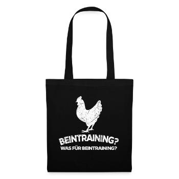 Beintraining Muskelaufbau Fitnessstudio Spruch Gym - Stoffbeutel - Schwarz - Vorne