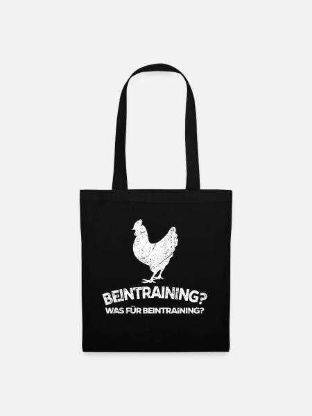 Beintraining Muskelaufbau Fitnessstudio Spruch Gym - Stoffbeutel - Schwarz