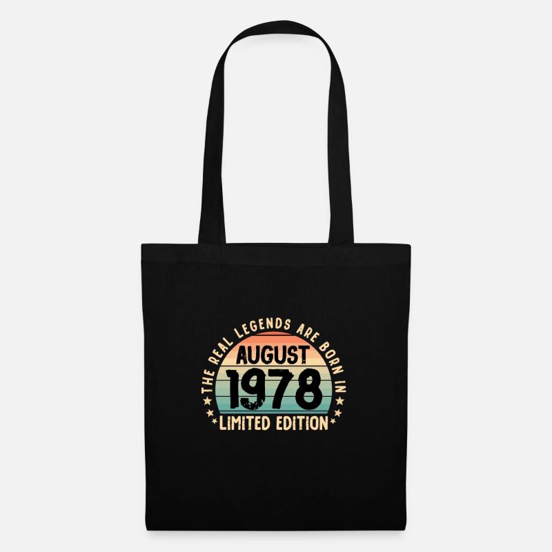 August 1978 - Geburtstag - Geboren im August 1978 - Stoffbeutel - Schwarz