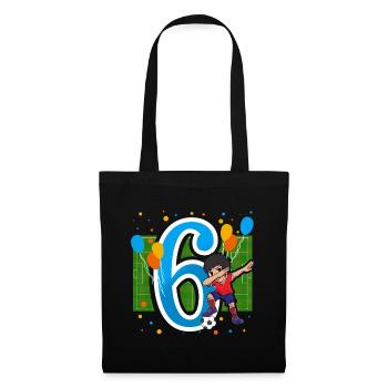 6 ans d'anniversaire tamponnant les enfants - Sac en tissu - noir - Devant