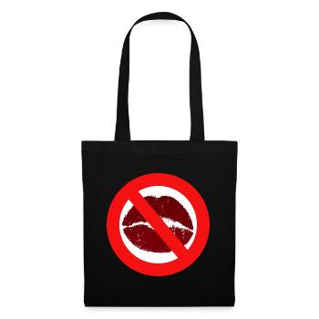 Baisers interdit baiser bouche lèvres baiser interdiction distance - Sac en tissu - noir - Devant