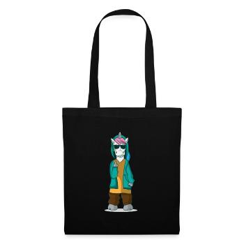 Cadeau de licorne de licorne de doigt du doigt puant - Sac en tissu - noir - Devant