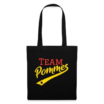 Frites d'équipe | rétro | vintage avec étoile - Sac en tissu - noir - Devant