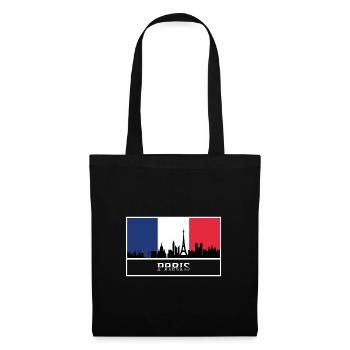 Paris Skyline Souvenir France Silhouette - Sac en tissu - noir - Devant
