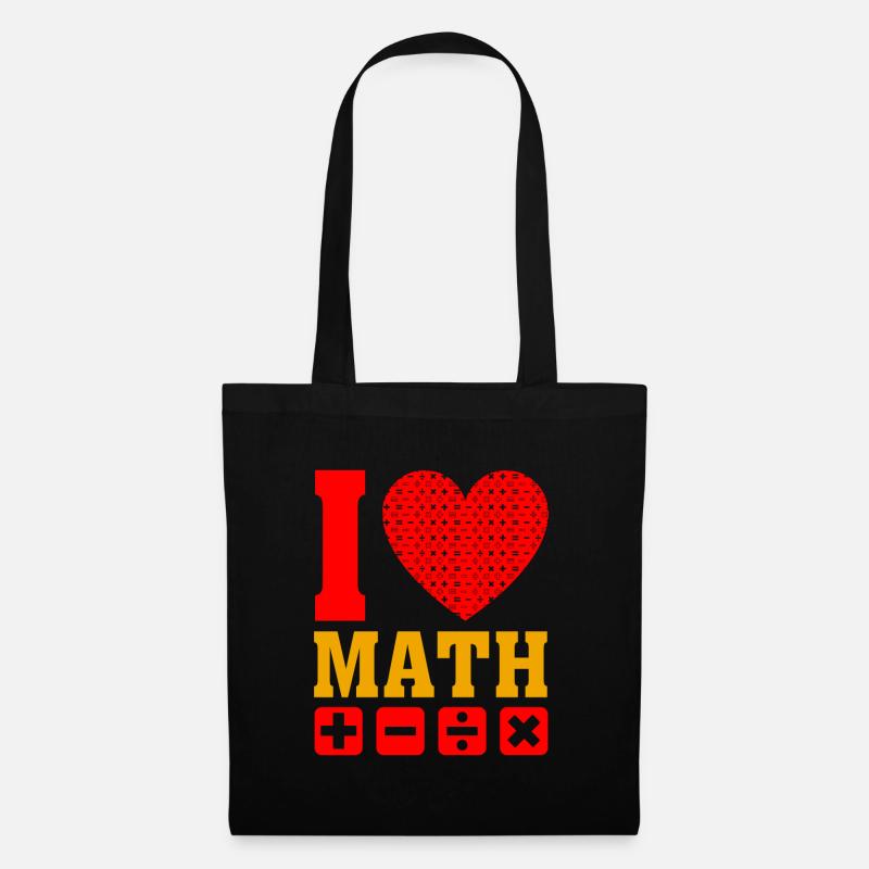 J'aime les maths - j'aime les maths Math Heart Love - Sac en tissu - noir
