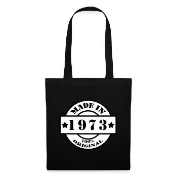 FAIT EN 1973 année de naissance année de fabrication cadeau vintage - Sac en tissu - noir - Devant