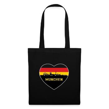 Munich Germany Skyline München German Flag - Tote Bag - black - Front