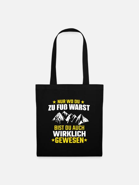 Wandern Spazieren Berge Geschenk - Stoffbeutel - Schwarz