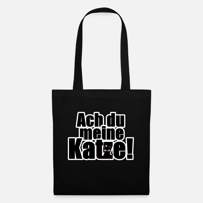 Katze Tier Haustier Sprüche - Stoffbeutel - Schwarz