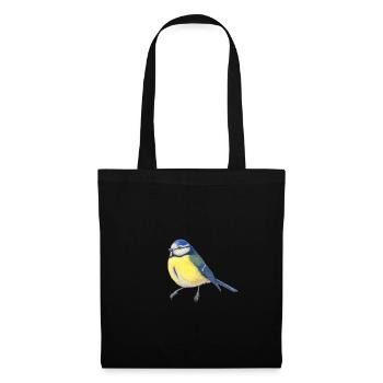 BlueTit - Bird watercolor illustration - Tote Bag - black - Front