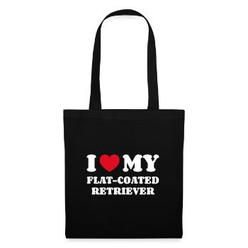 J'aime mes propriétaires de chiens Retriever à poil plat - Sac en tissu - noir - Devant