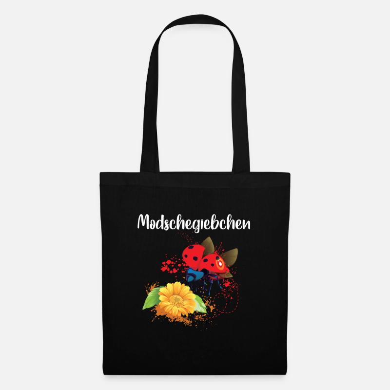 Modschegiebchen ostdeutsch Marienkäfer Sachsen - Stoffbeutel - Schwarz