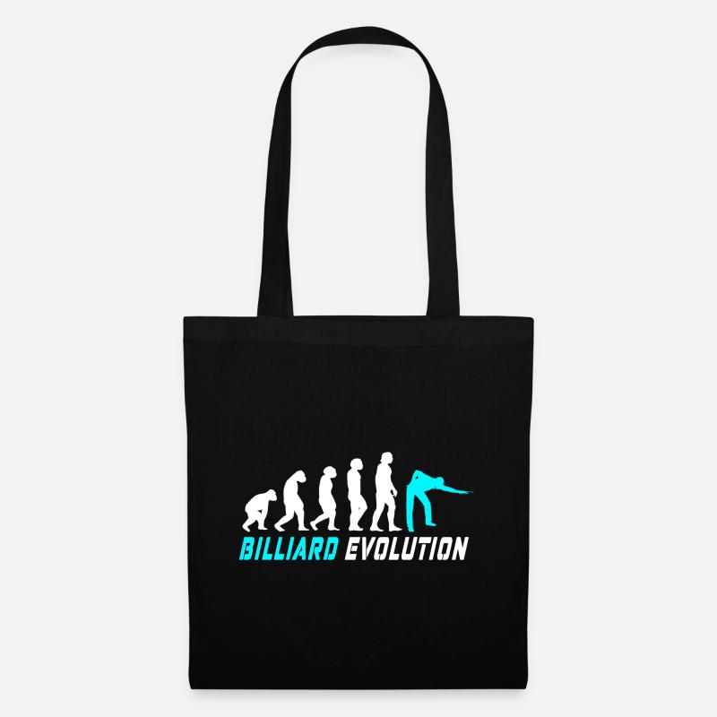 Billard Evolution Design / Geschenkidee - Stoffbeutel - Schwarz
