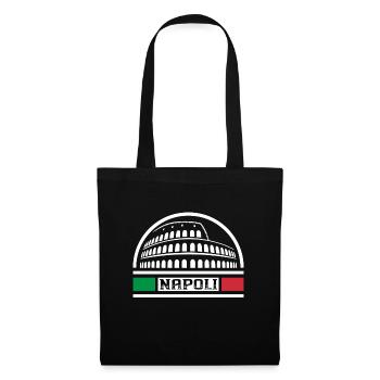 Napoli Italia Travel Souvenir Italienische Flagge Abzeichen - Stoffbeutel - Schwarz - Vorne