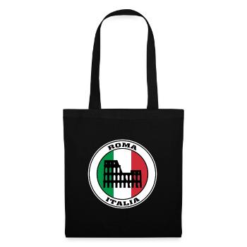 Rome Italie Voyage Souvenir Badge Drapeau Italien Rome - Sac en tissu - noir - Devant