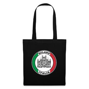 Milan Italie Souvenir Voyage Souvenir Drapeau Italien - Sac en tissu - noir - Devant