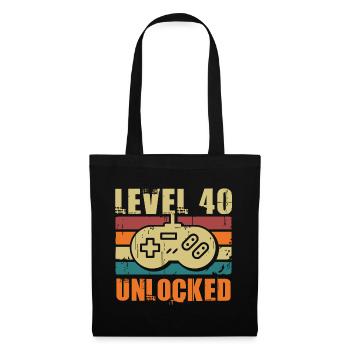 40e anniversaire niveau 40 débloqué cadeau 40 ans - Sac en tissu - noir - Devant