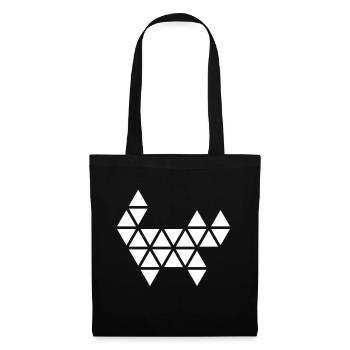 Geometric triangle abstract cat illustration - Tote Bag - black - Front