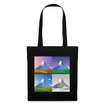colorful mountains, Matterhorn, Switzerland, Alps, alps - Tote Bag - black - Front