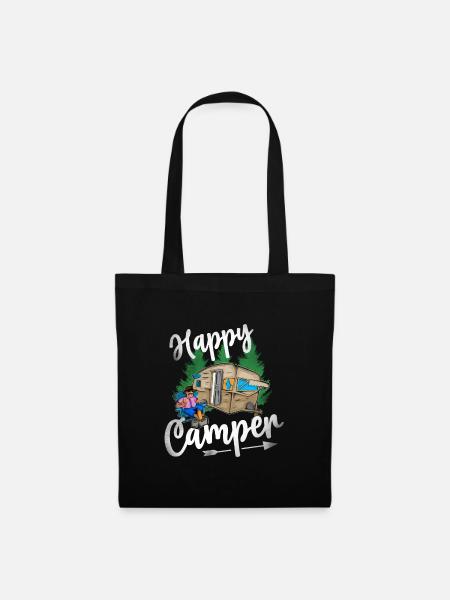 Happy Camper - Stoffbeutel - Schwarz