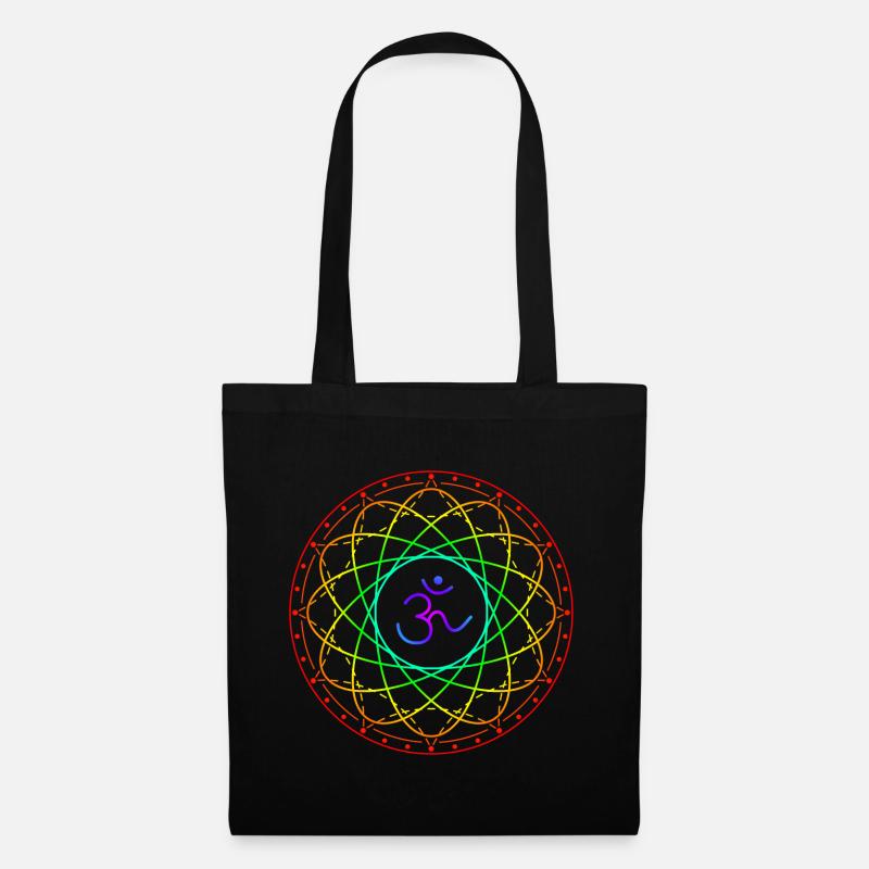 Sacred geometry with Om symbol - Tote Bag - black