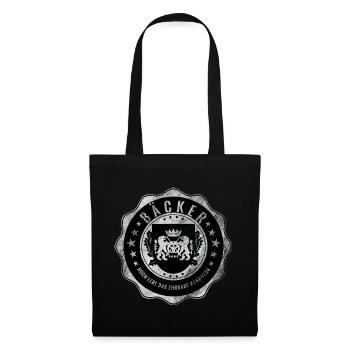 Bäcker, Bäckerei, Handwerk, Zunftwappen - Stoffbeutel - Schwarz - Vorne