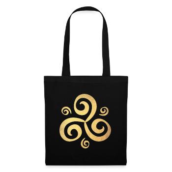 Yoga Gold Triskele Buddhism Meditation Ornament - Tote Bag - black - Front