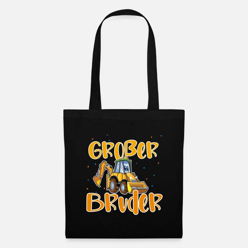 Großer Bruder Bagger - Stoffbeutel - Schwarz