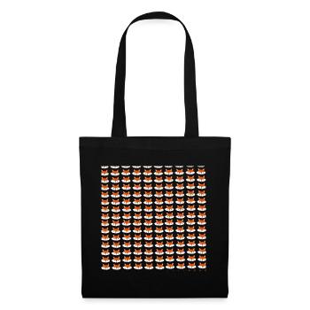 Motif tête de renard, motif enfant - Sac en tissu - noir - Devant