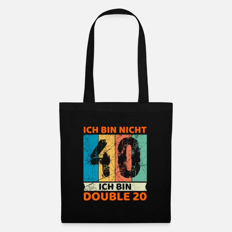 40. Geburtstag Dart - Stoffbeutel - Schwarz