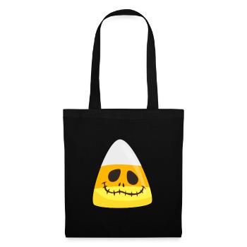 Halloween Candy Corn Pumpkin Emoticon Face - Tote Bag - black - Front