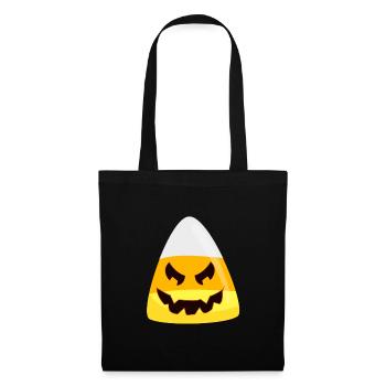 Halloween Candy Corn Pumpkin Emoticon Face - Tote Bag - black - Front