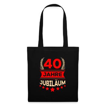40 Dienstjubiläum 40 Dienst Jahre Geschenk - Stoffbeutel - Schwarz - Vorne