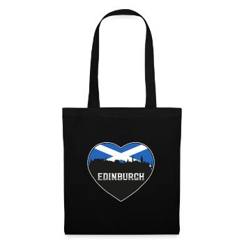 Édimbourg Ecosse Skyline Souvenir Drapeau écossais - Sac en tissu - noir - Devant