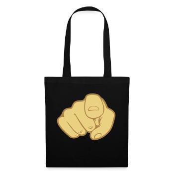 Pointage du doigt de la main - Sac en tissu - noir - Devant